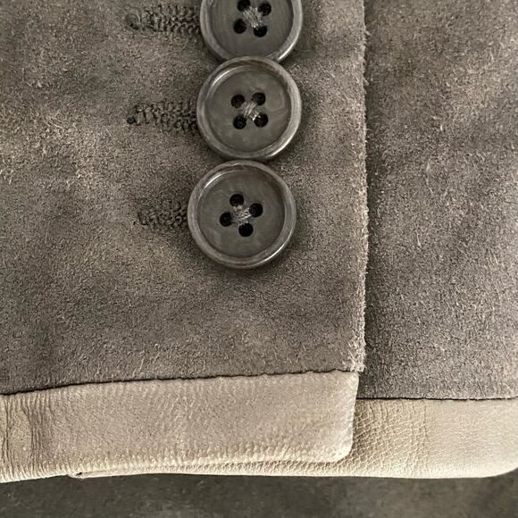 John Varvatos Star USA Suede Leather Blazer Jacket Cowskin Lambskin Gray Medium - Picture 16 of 16